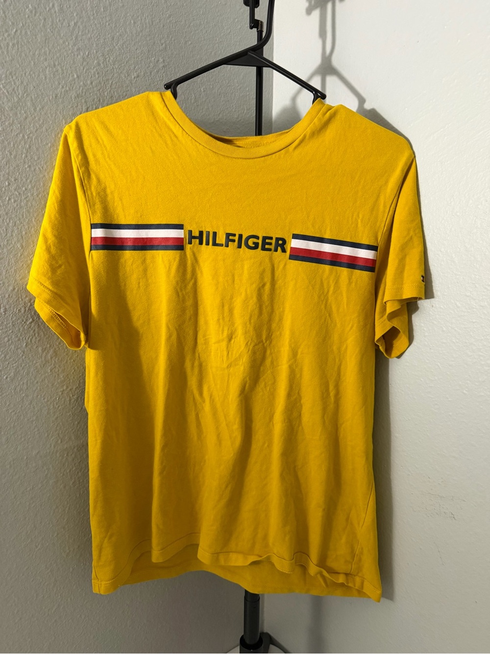 Tommy Hilfiger Yellow Tee with Signature Stripe Logo